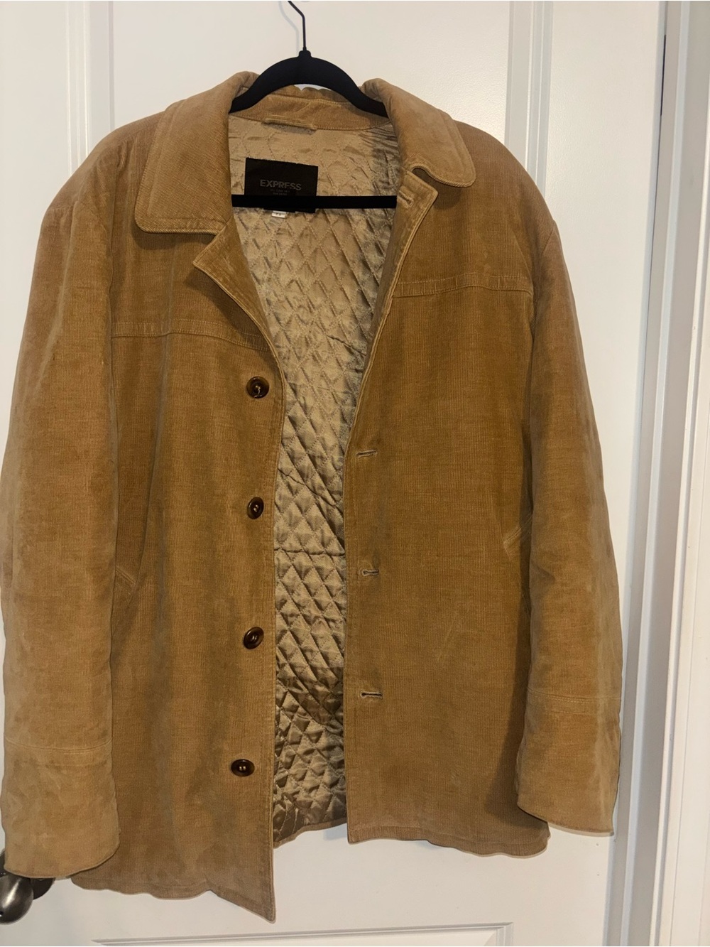 Express Lightweight Quilted Jacket in Tan Size Small